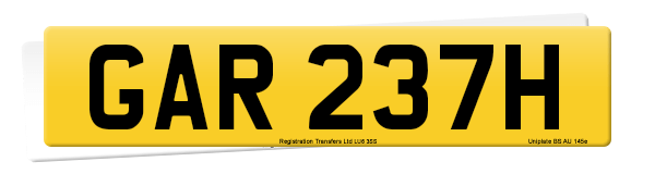 Registration number GAR 237H